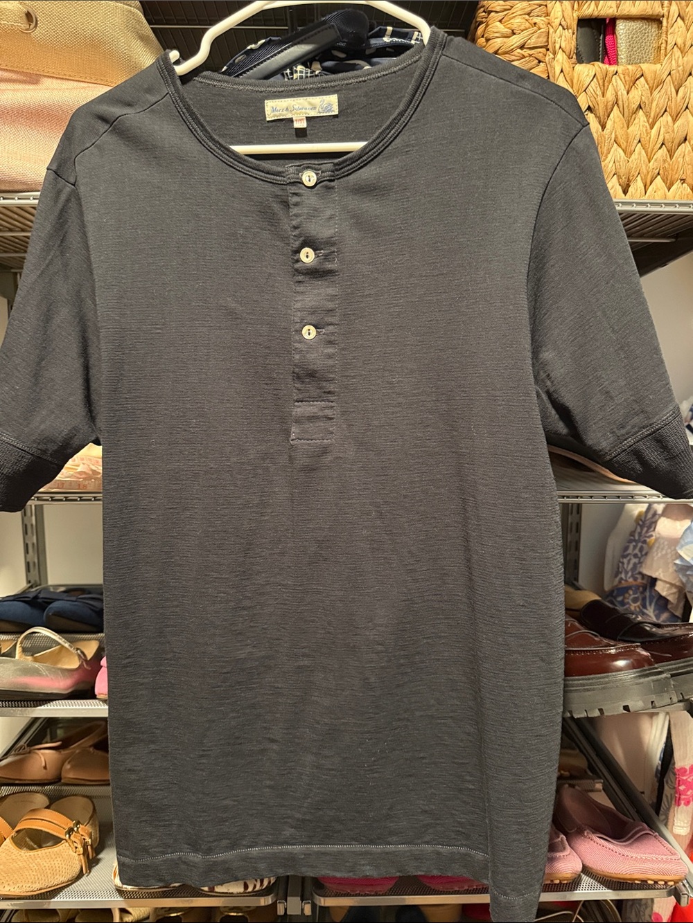 Men's Short-Sleeve Henley Shirt - navy